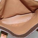 CELINE Macadam Canvas Shoulder Bag PVC Brown Gold Auth 126921-10