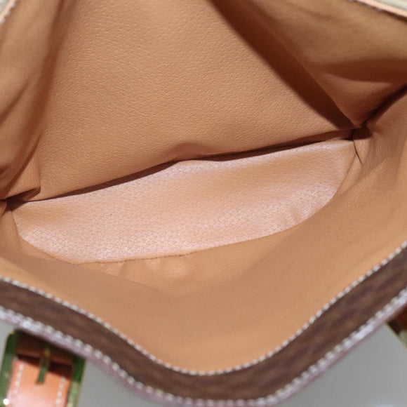 CELINE Macadam Canvas Shoulder Bag PVC Brown Gold Auth 126921