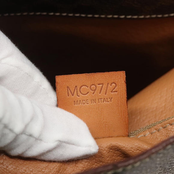 CELINE Macadam Canvas Shoulder Bag PVC Brown Gold Auth 126921