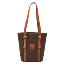 CELINE Macadam Canvas Shoulder Bag PVC Brown Gold Auth 126921-13