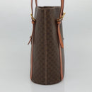 CELINE Macadam Canvas Shoulder Bag PVC Brown Gold Auth 126921-4