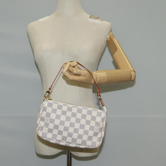 LOUIS VUITTON Damier Azur Pochette Accessoires Pouch N51986 LV Auth 126926V