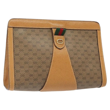 GUCCI Micro GG Supreme Web Sherry Line Bag PVC Beige 156 01 032 Auth 126935