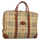 Burberrys Nova Check Business Bag PVC Beige Gold Auth 126937-1