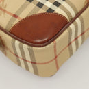 Burberrys Nova Check Business Bag PVC Beige Gold Auth 126937-14