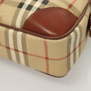 Burberrys Nova Check Business Bag PVC Beige Gold Auth 126937-15