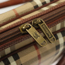 Burberrys Nova Check Business Bag PVC Beige Gold Auth 126937-17