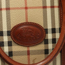 Burberrys Nova Check Business Bag PVC Beige Gold Auth 126937-18