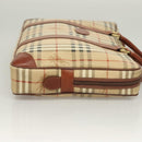 Burberrys Nova Check Business Bag PVC Beige Gold Auth 126937-3