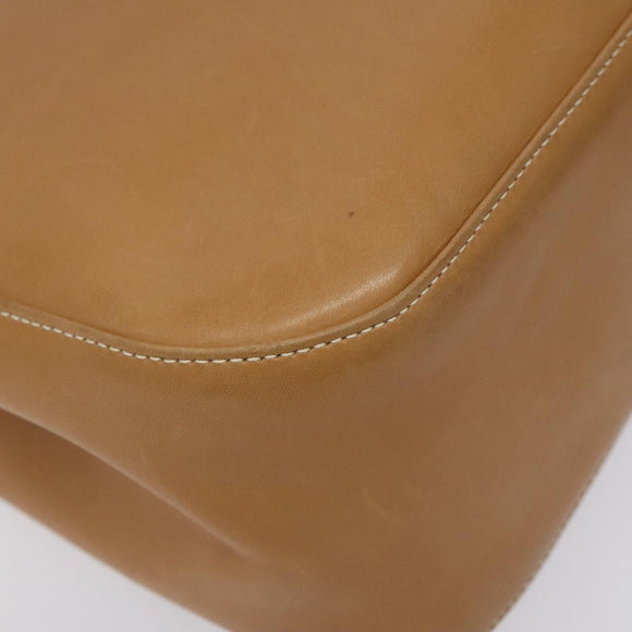 Salvatore Ferragamo Gancini Shoulder Bag Leather Brown Silver Auth 126938