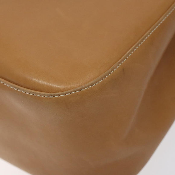 Salvatore Ferragamo Gancini Shoulder Bag Leather Brown Silver Auth 126938