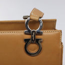 Salvatore Ferragamo Gancini Shoulder Bag Leather Brown Silver Auth 126938-17