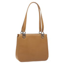 Salvatore Ferragamo Gancini Shoulder Bag Leather Brown Silver Auth 126938-1