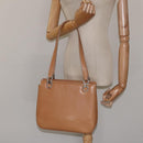 Salvatore Ferragamo Gancini Shoulder Bag Leather Brown Silver Auth 126938-21