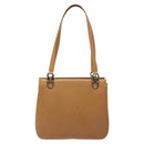 Salvatore Ferragamo Gancini Shoulder Bag Leather Brown Silver Auth 126938-2