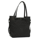 GUCCI GG Canvas Hand Bag Black Silver 107757 Auth 126939-1