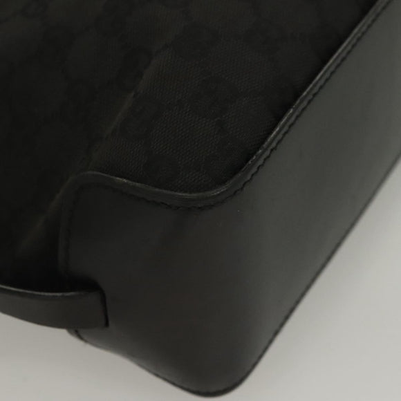 GUCCI GG Canvas Hand Bag Black Silver 107757 Auth 126939