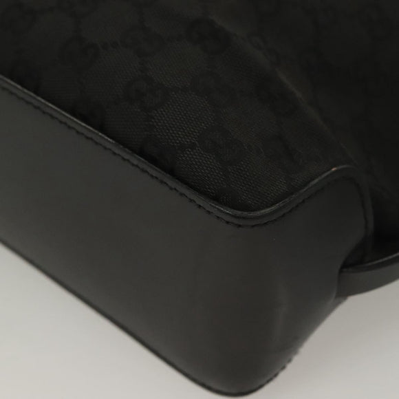 GUCCI GG Canvas Hand Bag Black Silver 107757 Auth 126939