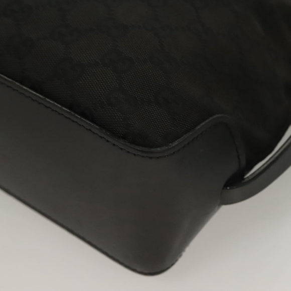 GUCCI GG Canvas Hand Bag Black Silver 107757 Auth 126939