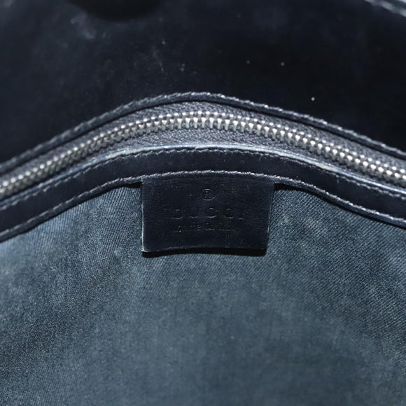 GUCCI GG Canvas Hand Bag Black Silver 107757 Auth 126939