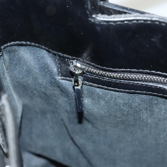 GUCCI GG Canvas Hand Bag Black Silver 107757 Auth 126939