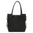 GUCCI GG Canvas Hand Bag Black Silver 107757 Auth 126939-2