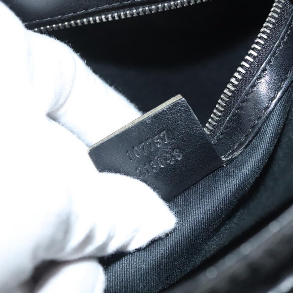 GUCCI GG Canvas Hand Bag Black Silver 107757 Auth 126939