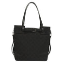 GUCCI GG Canvas Hand Bag Black Silver 107757 Auth 126939-3