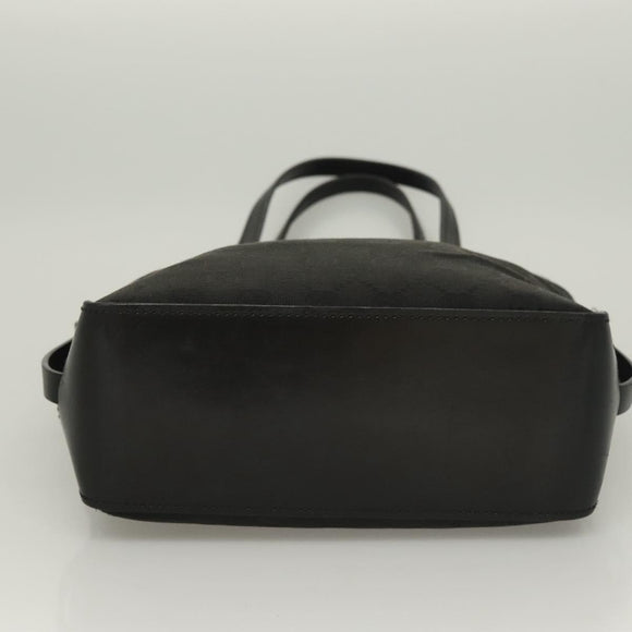 GUCCI GG Canvas Hand Bag Black Silver 107757 Auth 126939