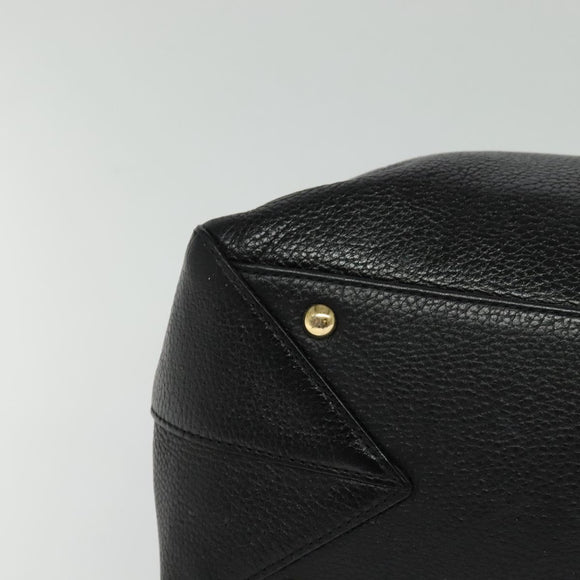 MCM Studs Tote Bag Leather Black Gold Auth 126948