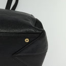 MCM Studs Tote Bag Leather Black Gold Auth 126948-14