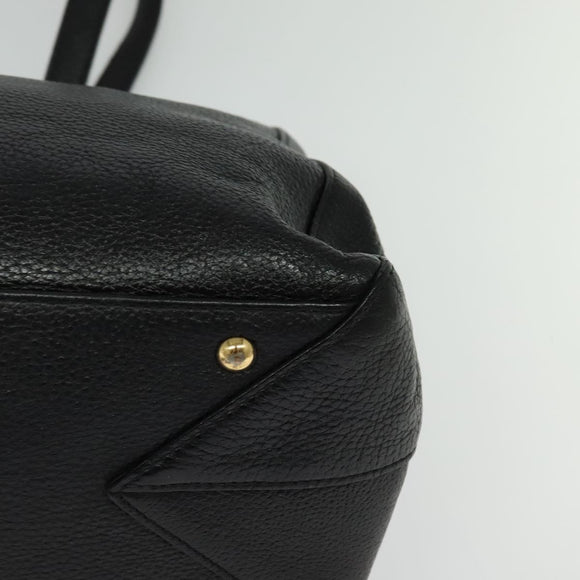 MCM Studs Tote Bag Leather Black Gold Auth 126948