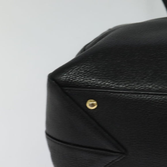 MCM Studs Tote Bag Leather Black Gold Auth 126948