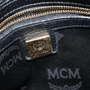 MCM Studs Tote Bag Leather Black Gold Auth 126948-18