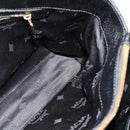 MCM Studs Tote Bag Leather Black Gold Auth 126948-19