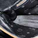 MCM Studs Tote Bag Leather Black Gold Auth 126948-20