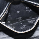 MCM Studs Tote Bag Leather Black Gold Auth 126948-21