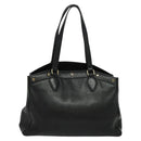 MCM Studs Tote Bag Leather Black Gold Auth 126948-13