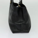 MCM Studs Tote Bag Leather Black Gold Auth 126948-3