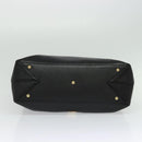MCM Studs Tote Bag Leather Black Gold Auth 126948-5