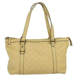 GUCCI GG Canvas Guccissima Abbey Tote Bag Leather Yellow Gold 141470 Auth 126950 - 0