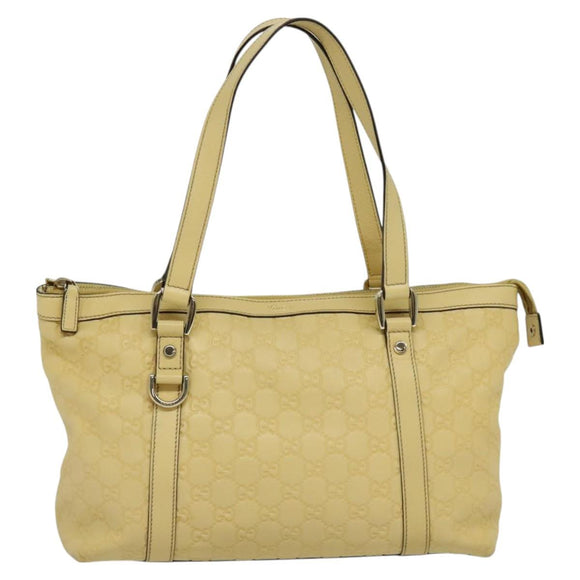 GUCCI GG Canvas Guccissima Abbey Tote Bag Leather Yellow Gold 141470 Auth 126950