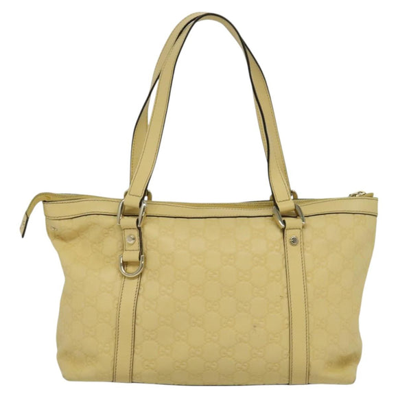 GUCCI GG Canvas Guccissima Abbey Tote Bag Leather Yellow Gold 141470 Auth 126950