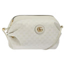 GUCCI Micro GG Supreme Shoulder Bag PVC White Gold 564580 Auth 126953-1