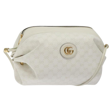 GUCCI Micro GG Supreme Shoulder Bag PVC White Gold 564580 Auth 126953