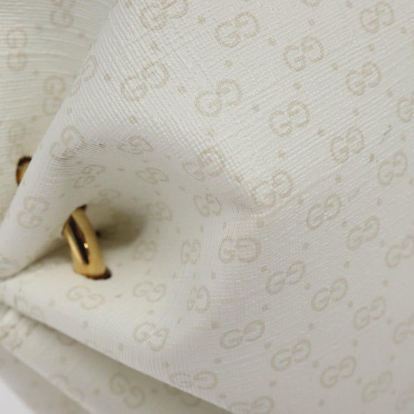GUCCI Micro GG Supreme Shoulder Bag PVC White Gold 564580 Auth 126953