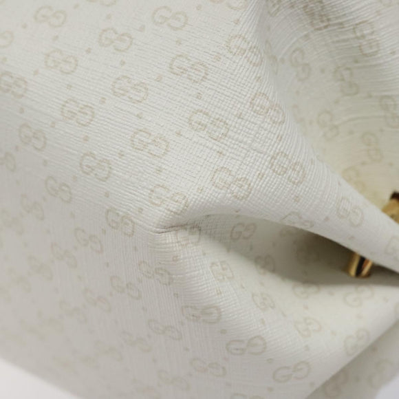GUCCI Micro GG Supreme Shoulder Bag PVC White Gold 564580 Auth 126953