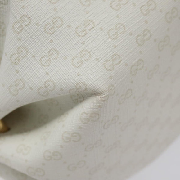 GUCCI Micro GG Supreme Shoulder Bag PVC White Gold 564580 Auth 126953