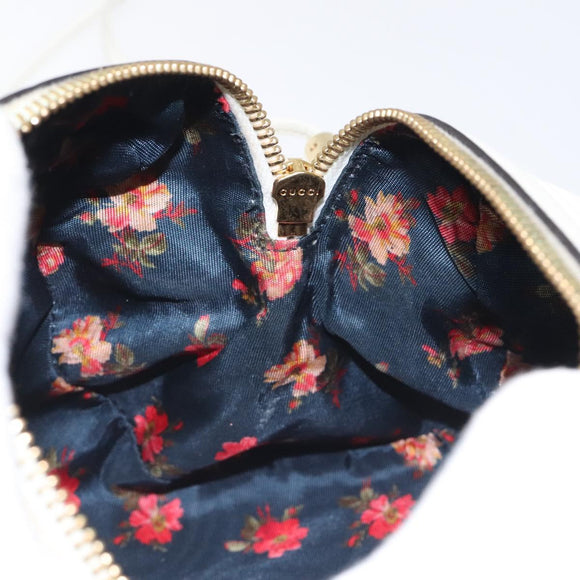 GUCCI Micro GG Supreme Shoulder Bag PVC White Gold 564580 Auth 126953