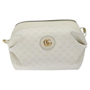 GUCCI Micro GG Supreme Shoulder Bag PVC White Gold 564580 Auth 126953-13